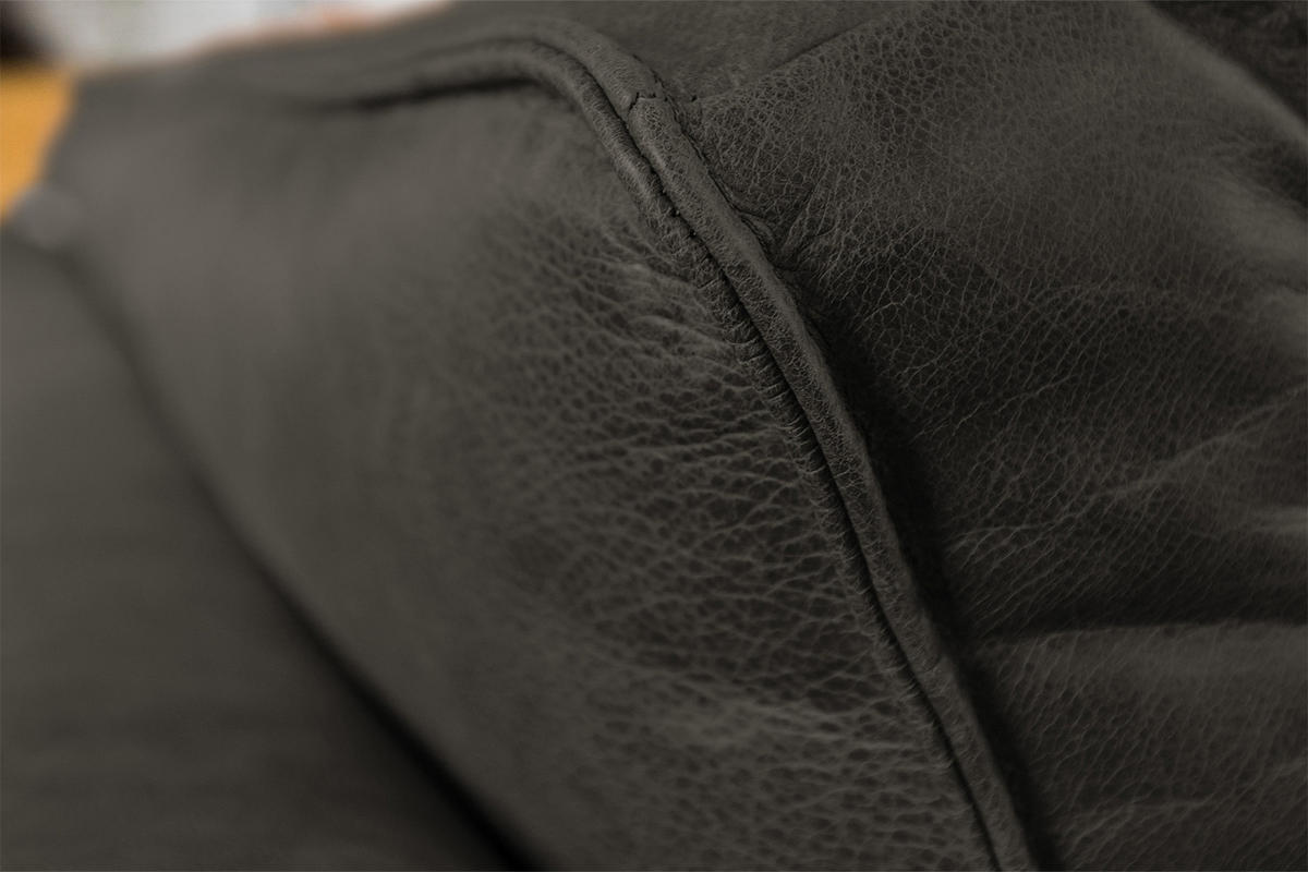 ECKSOFA BLOOM Anthrazit Leder - Anthrazit/Schwarz, Leder (276/177cm) - KAWOLA