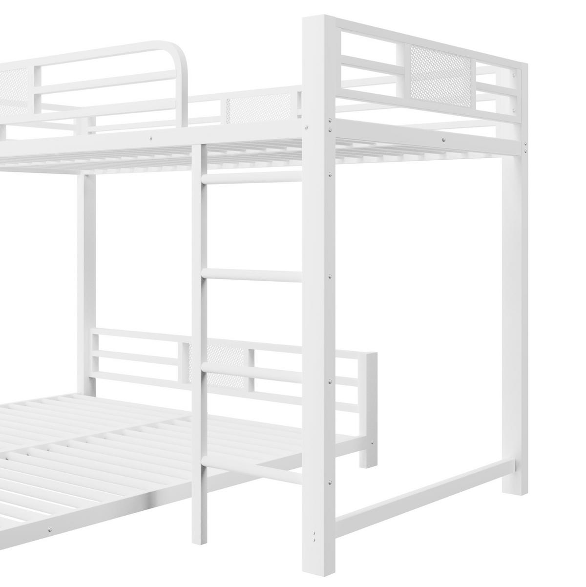 ETAGENBETT 90/200 cm über 140/200 cm, Weiß aus Metall - Weiß, Metall (140/200cm) - MIVRAY