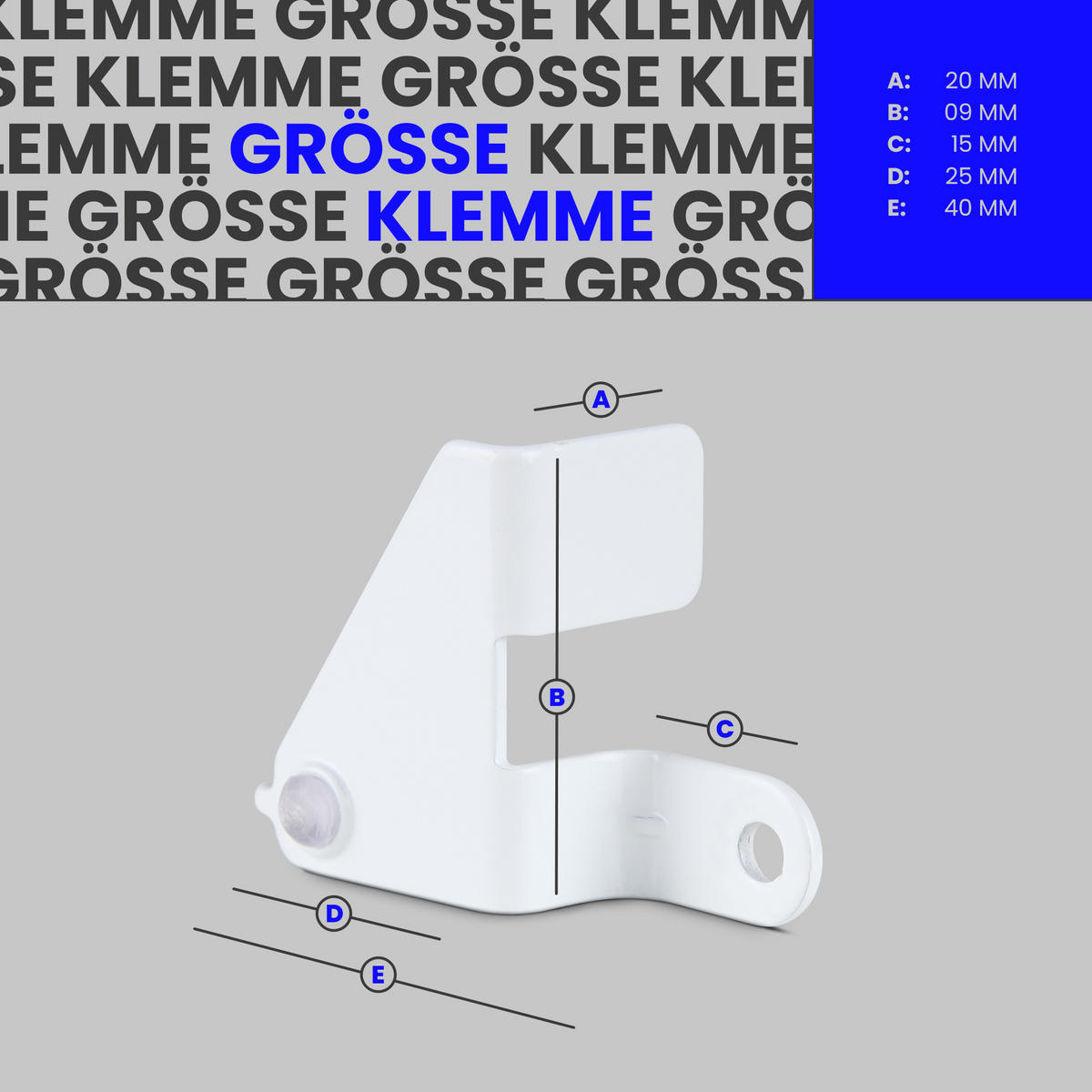 KLEMMSTANGE ausdrehbar/ausziehbar Ø8/10mm ( Weiß Fit ) 60-80 cm - Weiß, Metall (1/1/80cm) - Bestlivings