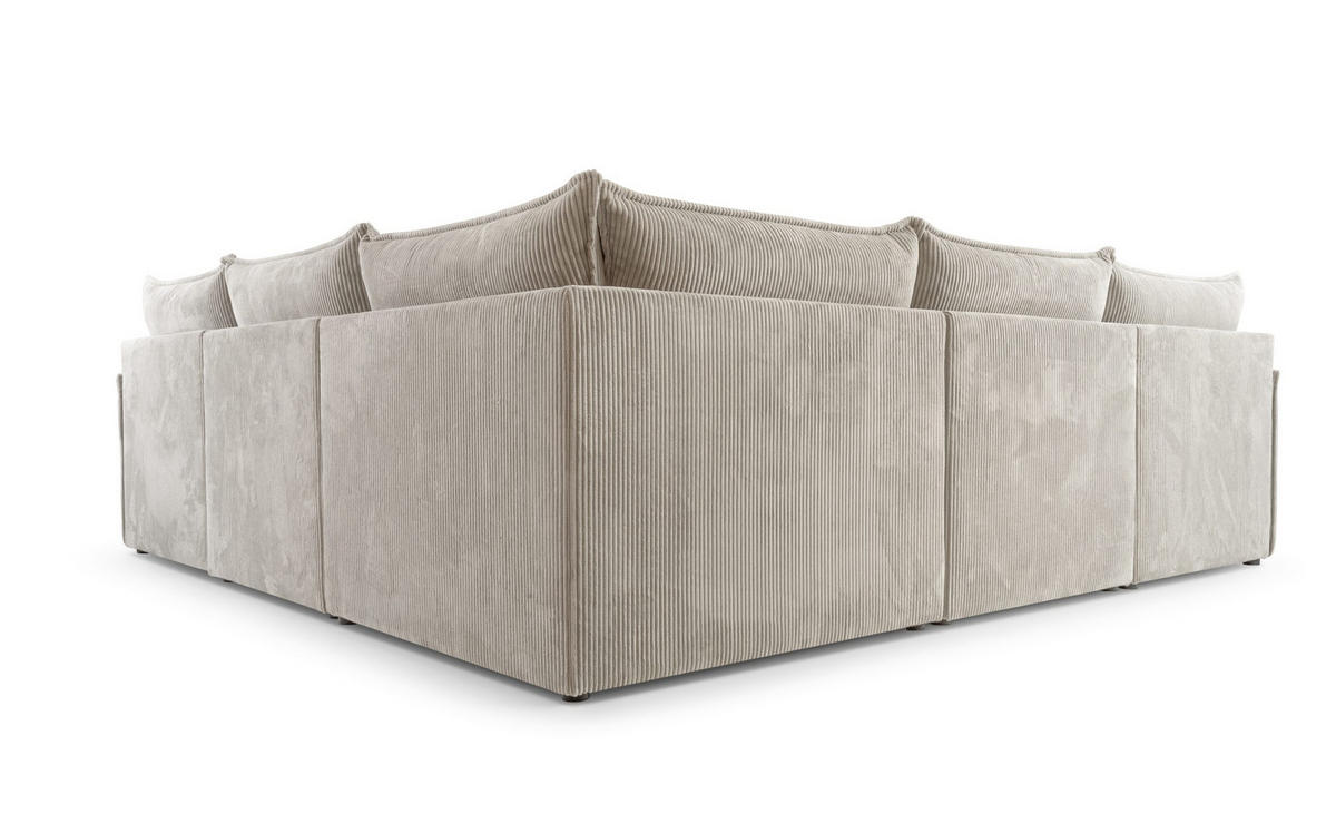 ECKSOFA Modulare Lunde 7, 6 Sitzer, Hellgrau - Hellgrau, Textil (270/270cm) - Meblito