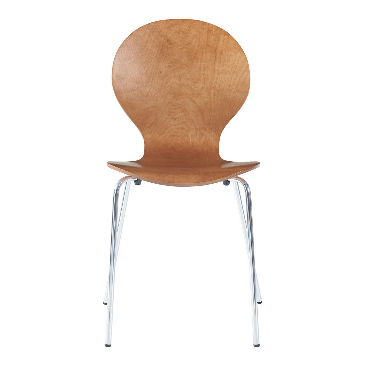 ESSZIMMERSTUHL-SET 4 TLG. Etne - Chromfarben/Walnussfarben, Holz/Metall (48/85/50cm) - [en.casa]