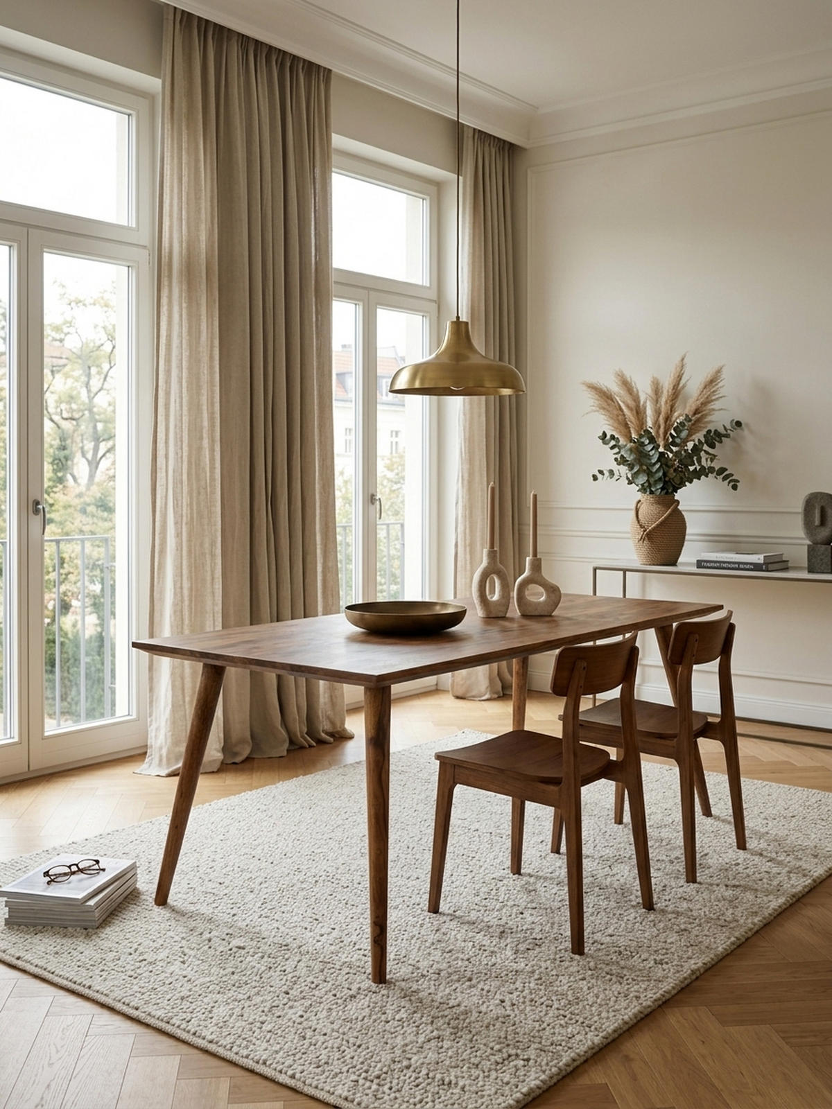 ESSTISCH Massivholz Braun Landhausstil Handgefertigt, Braun 180x80x76 cm - Braun, Holz (80/180/76cm) - KADIMA DESIGN