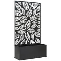 HOCHBEET aus Metall mit Blattmotiv Schwarz - Schwarz, Metall (23/113/61cm) - Outsunny