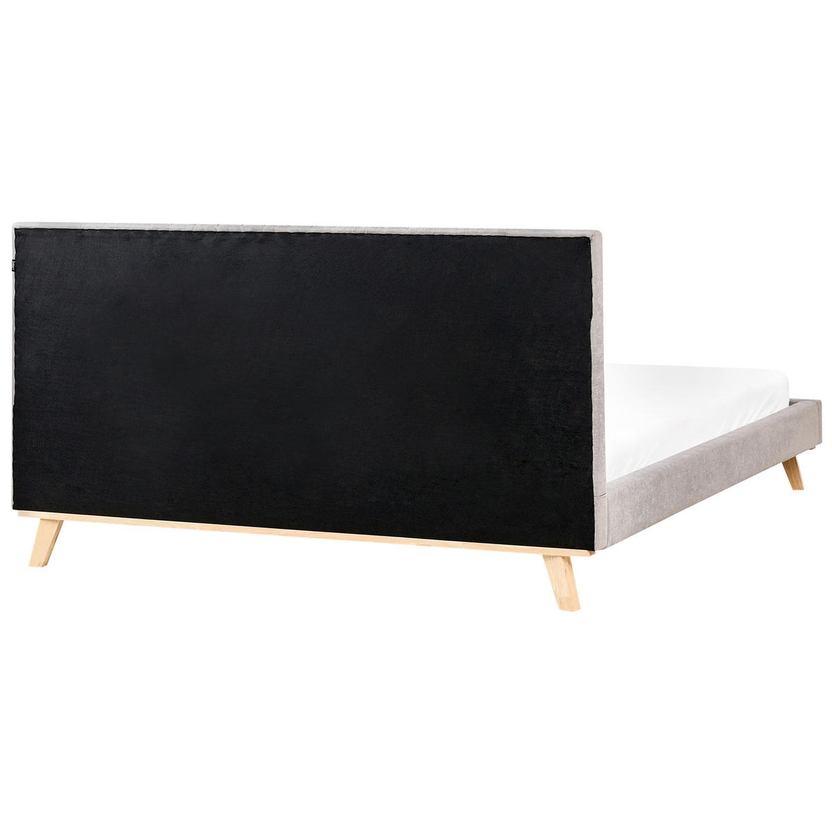 BETT mit Lattenrost 180/200 cm Hellgrau Talence - Hellgrau/Braun, Textil (180/200cm) - Beliani