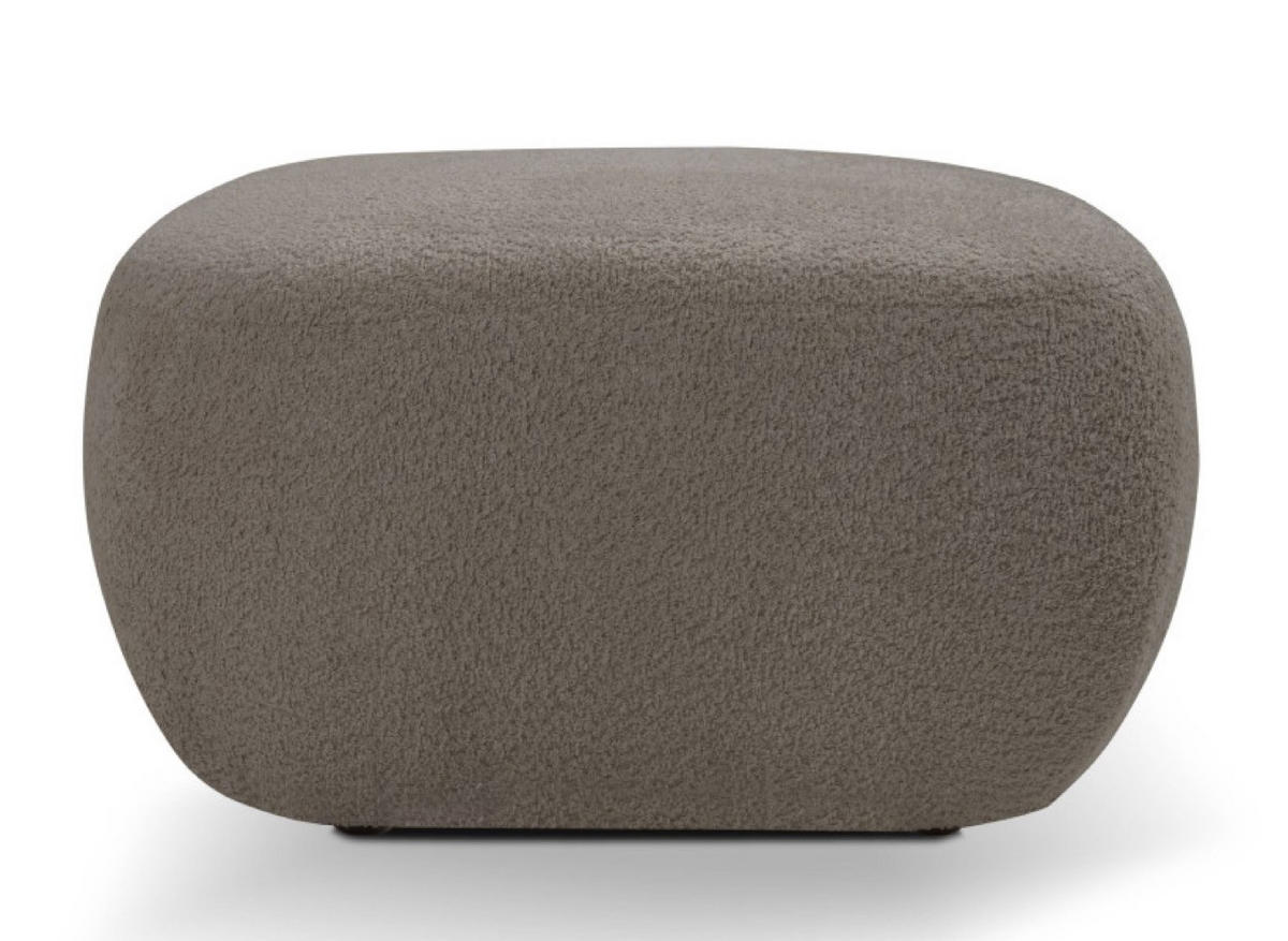POUF Taupe LIO Bezogene Abriamo Stoff Auf Niedrigen Schwarzen Beinen - Braun, Textil (75/39/75cm) - Sepro Meble