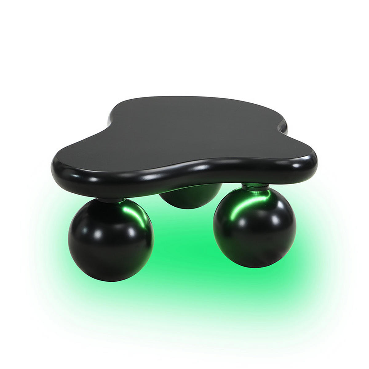 COUCHTISCH Wolkenform LED mit Farbwechsel MDF Rundbeine kinderfreundlich skandinavischer Stil - Schwarz, Holzwerkstoff (95/62.5/32cm) - EVRYAE