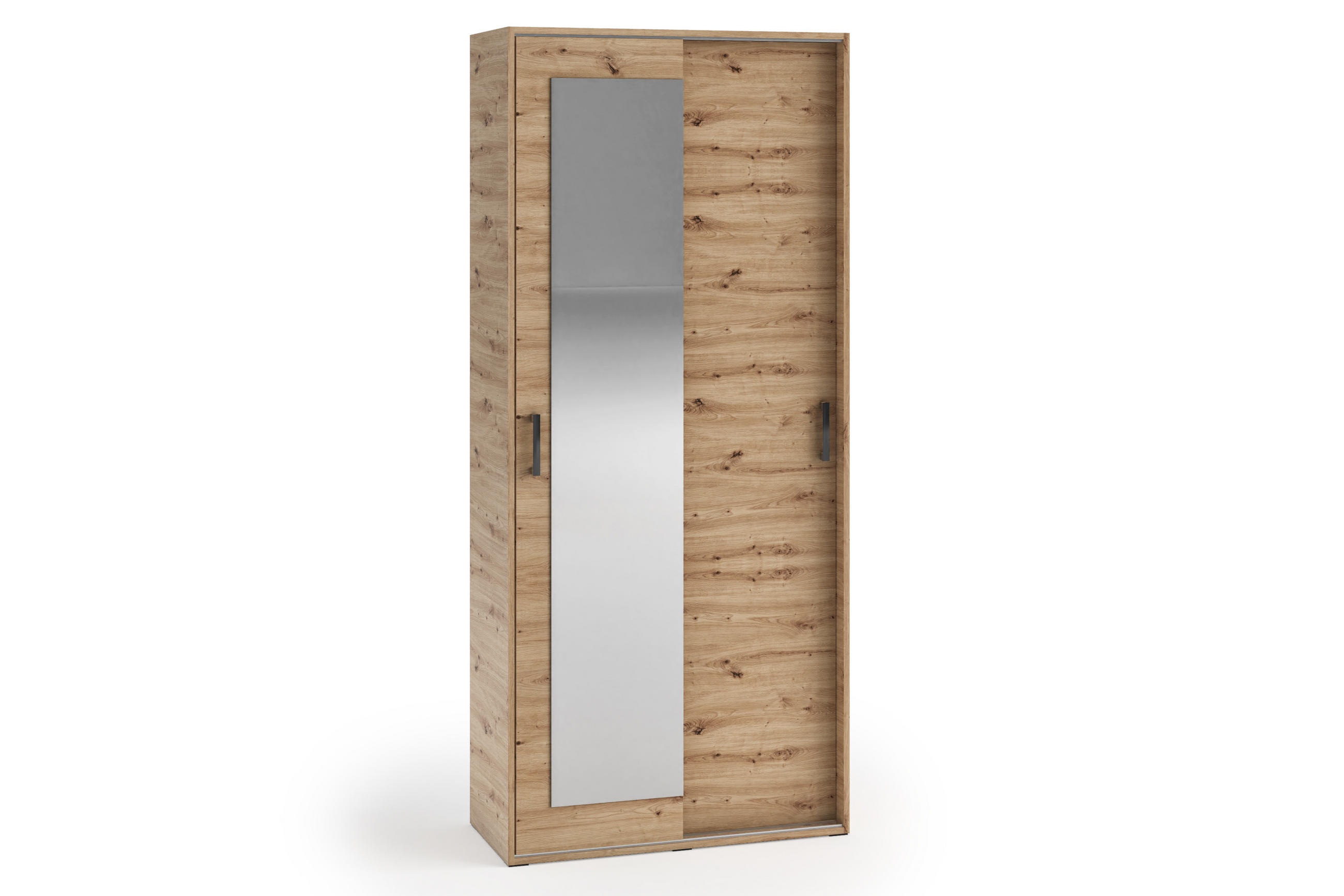 GARDEROBENSCHRANK Vanessa I 90 cm mit Spiegel, Eiche artisan - Eiche Artisan, Kunststoff (90/205/40cm) - Margaret Hadas24