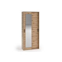 GARDEROBENSCHRANK Vanessa I 90 cm mit Spiegel, Eiche artisan - Eiche Artisan, Kunststoff (90/205/40cm) - Margaret Hadas24