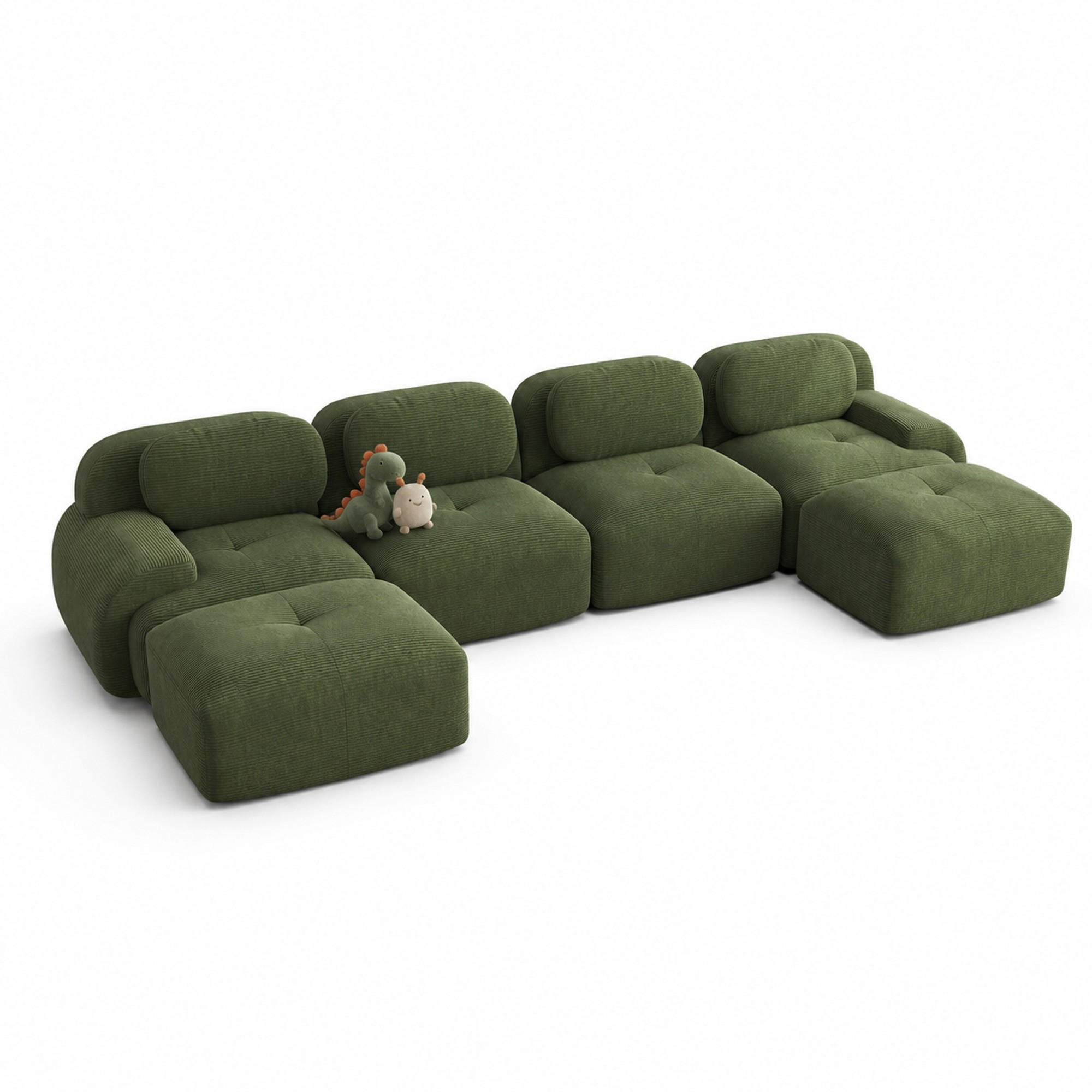 Meubliv Ecksofa Grün 178x75x388 cm