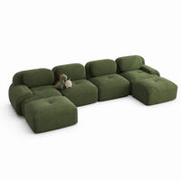 ECKSOFA modular montagefrei Cord Green - Grün, Textil (178/75/388cm) - Meubliv