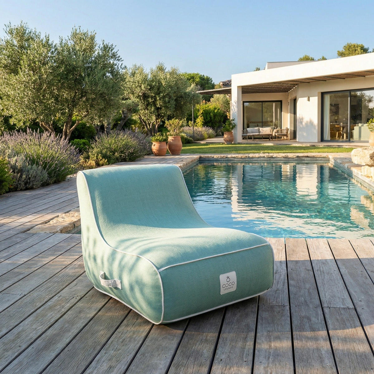 LOUNGESESSEL RIVIERA Grün - Mintgrün/Grün, Kunststoff/Textil (75/75/75cm) - Coco Lounge