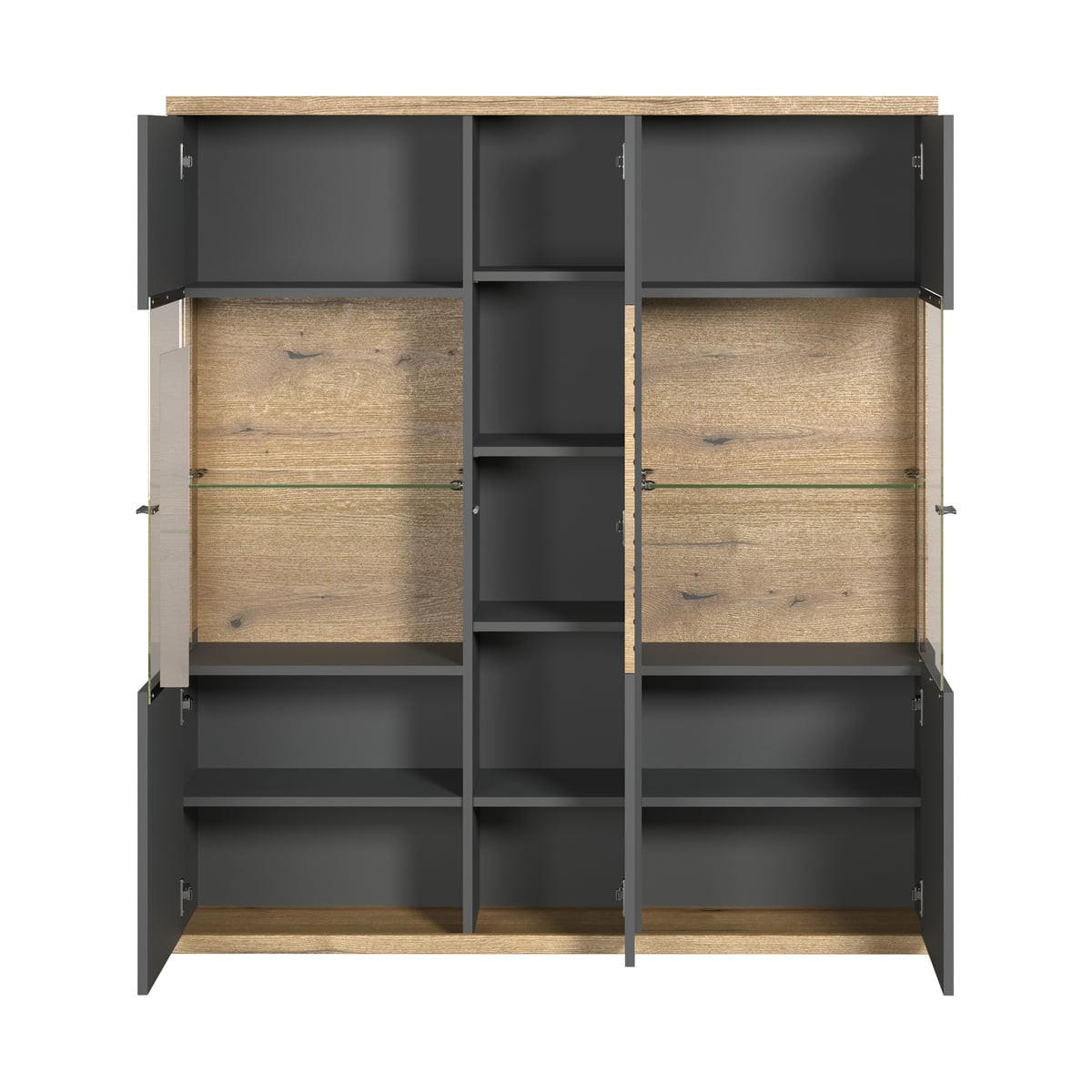 HIGHBOARD Norris Anthrazit - Anthrazit, Holzwerkstoff (131/147/38cm) - Trendteam