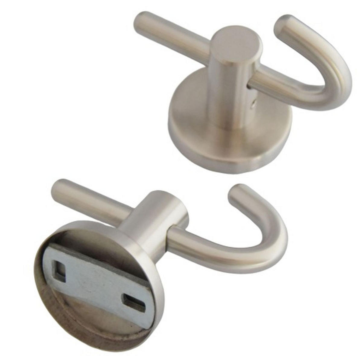 GARDEROBENHAKEN Kleiderhaken Edelstahl massiv Mantelhaken Wandhaken kurz stabil - Edelstahlfarben, Metall (4.9/9.3/9.3cm) - Livingpoint24