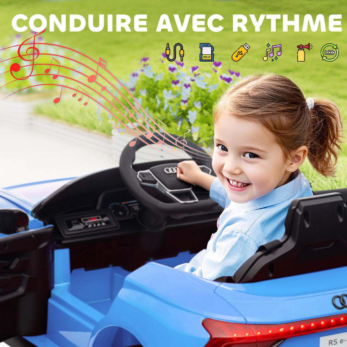 ELEKTRO-KINDERAUTO DE-13012 Fernbedienung Blau - Blau, Kunststoff (103/58/41cm) - ComfortXL