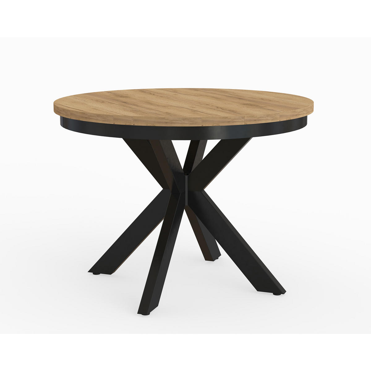 ESSTISCH BAGIO - Honigeiche/Schwarz, Holzwerkstoff (100/100/77cm) - Meblini