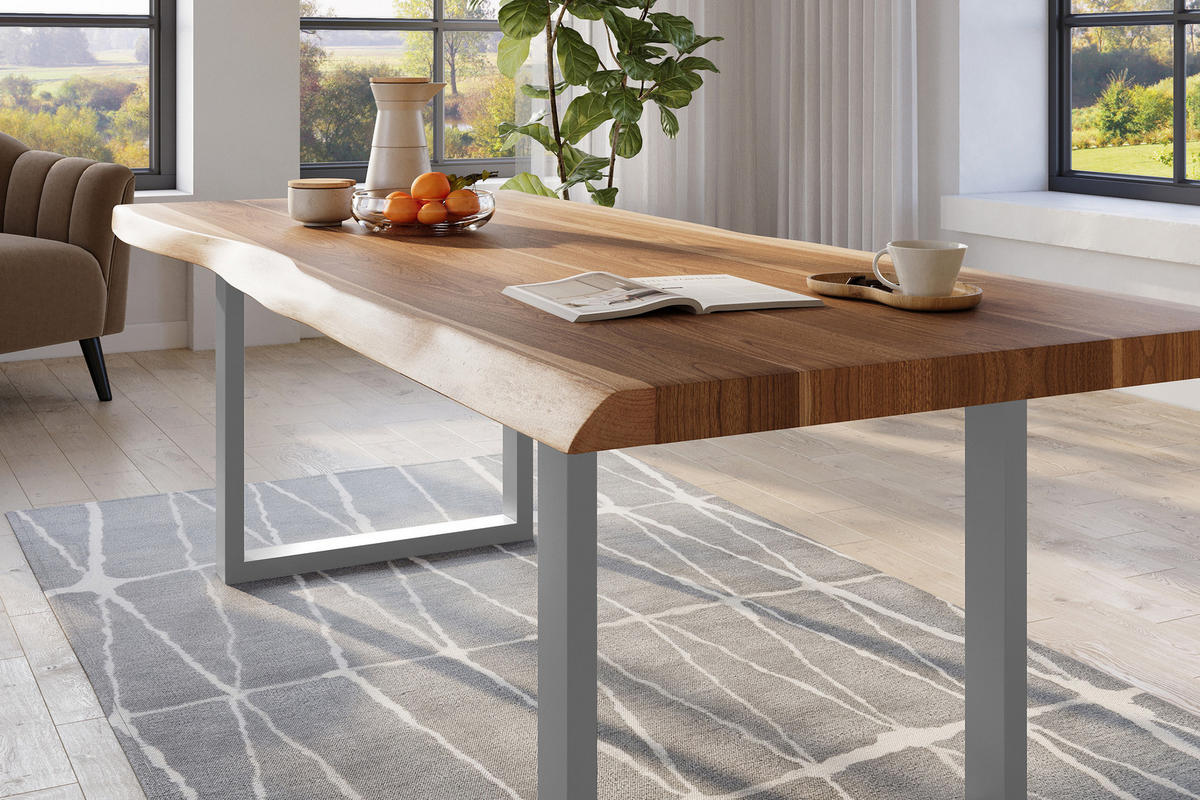 ESSTISCH TITAN - Beige/Silberfarben, Holz (120/240/79cm) - SAM
