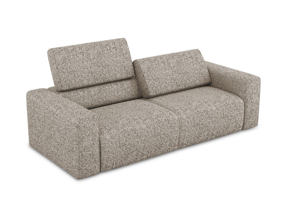 3-SITZER SOFA Strukturstoff Stoff Beige - Beige/Gelb, Kunststoff/Textil (224/80/103cm) - Makamii