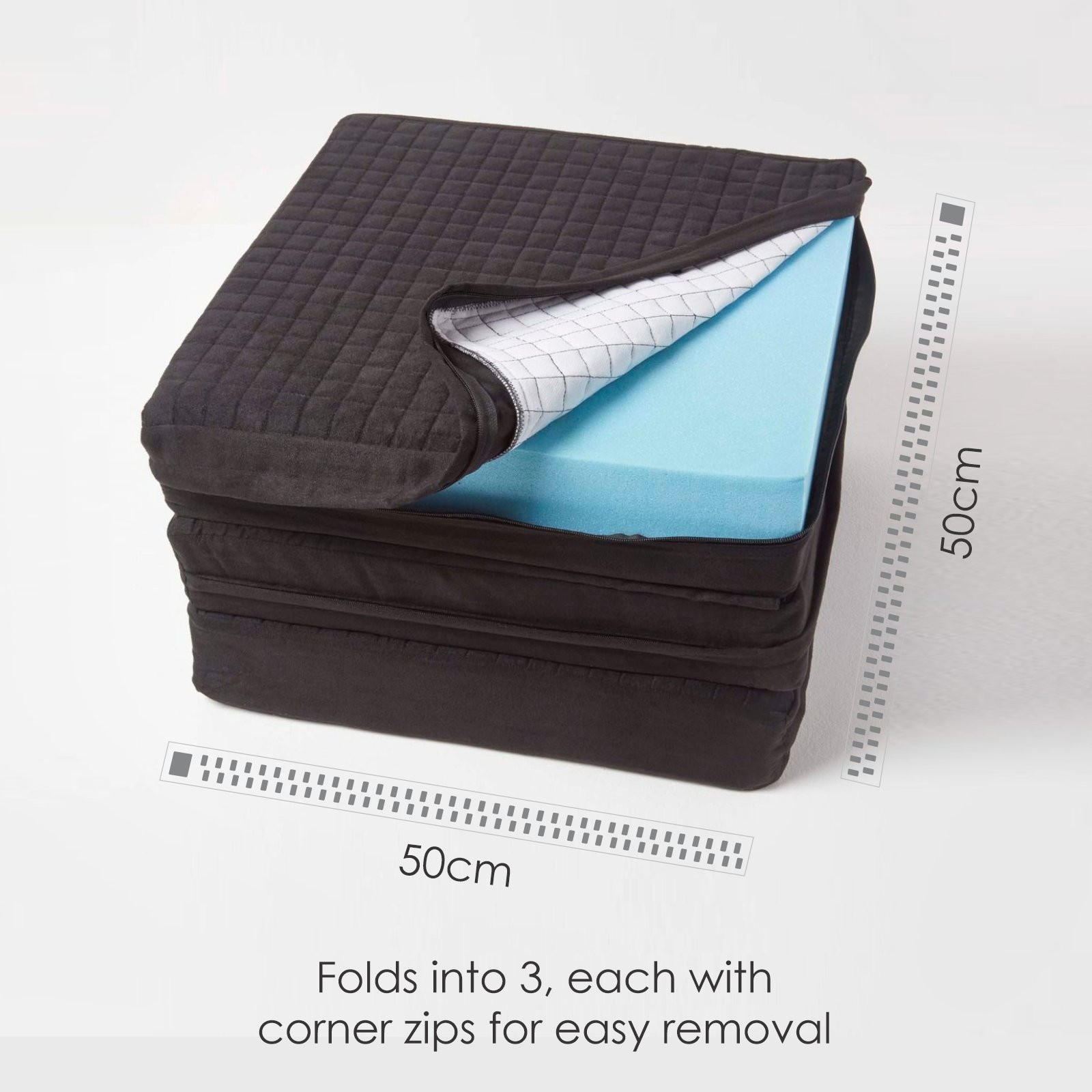 SOFA-AUFLAGE Velours schwarz 150/50/10 cm – langes Sitzkissen orthopädisch - Schwarz, Textil (150/50/10cm) - Homescapes