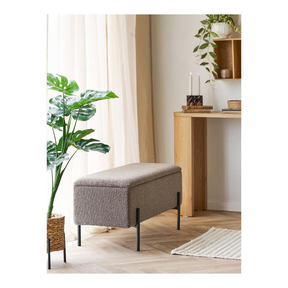 SITZBANK, Embla, Braun, Polyester, 37 x 95 x 43 cm - Braun, Textil (37/43/95cm) - ebuy24