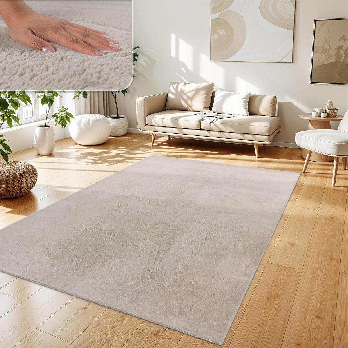 HOCHFLORTEPPICH 160/220 SOFT 380 - Beige, Kunststoff (160/220cm) - Paco Home