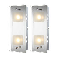 LED WANDLEUCHTE JEMINA Metall Silber 2er Set - Silberfarben, Glas (12/6.2/28cm) - Globo Lighting