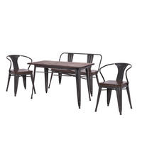 ESSZIMMER-SET Braun 4er-Set - Braun, Metall (120/115/60cm) - MCW