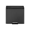 MÜLLEIMER Rechteckiger Aus Gebürstetem Edelstahl Mit Soft Close & Stay Open Deckel 29 Liter 41,1 x 46,2 x 38,8 cm Schwarz - Schwarz, Metall (46.2/41.1/38.8cm) - PROREGAL