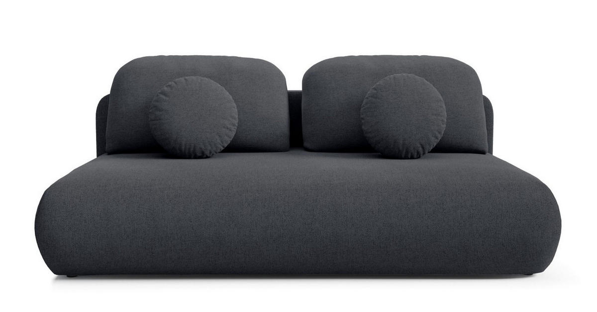 SCHLAFSOFA OTO, Sofa mit Schlaffunktion und Bettkasten, Farbe: Dunkelgrau, Velourstoff - Dunkelgrau, Textil (206/90/92cm) - Sepro Meble