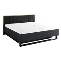 DOPPELBETT Mond anthrazit / Absetzungen gold 189 / 210 / 97cm - Anthrazit/Goldfarben, Holz/Holzwerkstoff (180/200cm) - Feldmann-Wohnen
