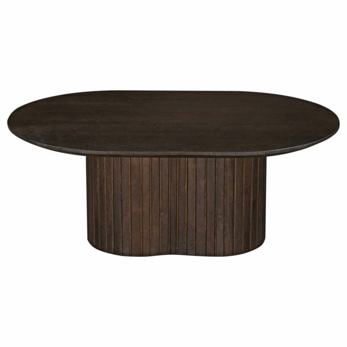 COUCHTISCH oval aus Mangoholz 90cm, dunkelbraun - Dunkelbraun, Holz (90/60/35cm) - Giga Meubel