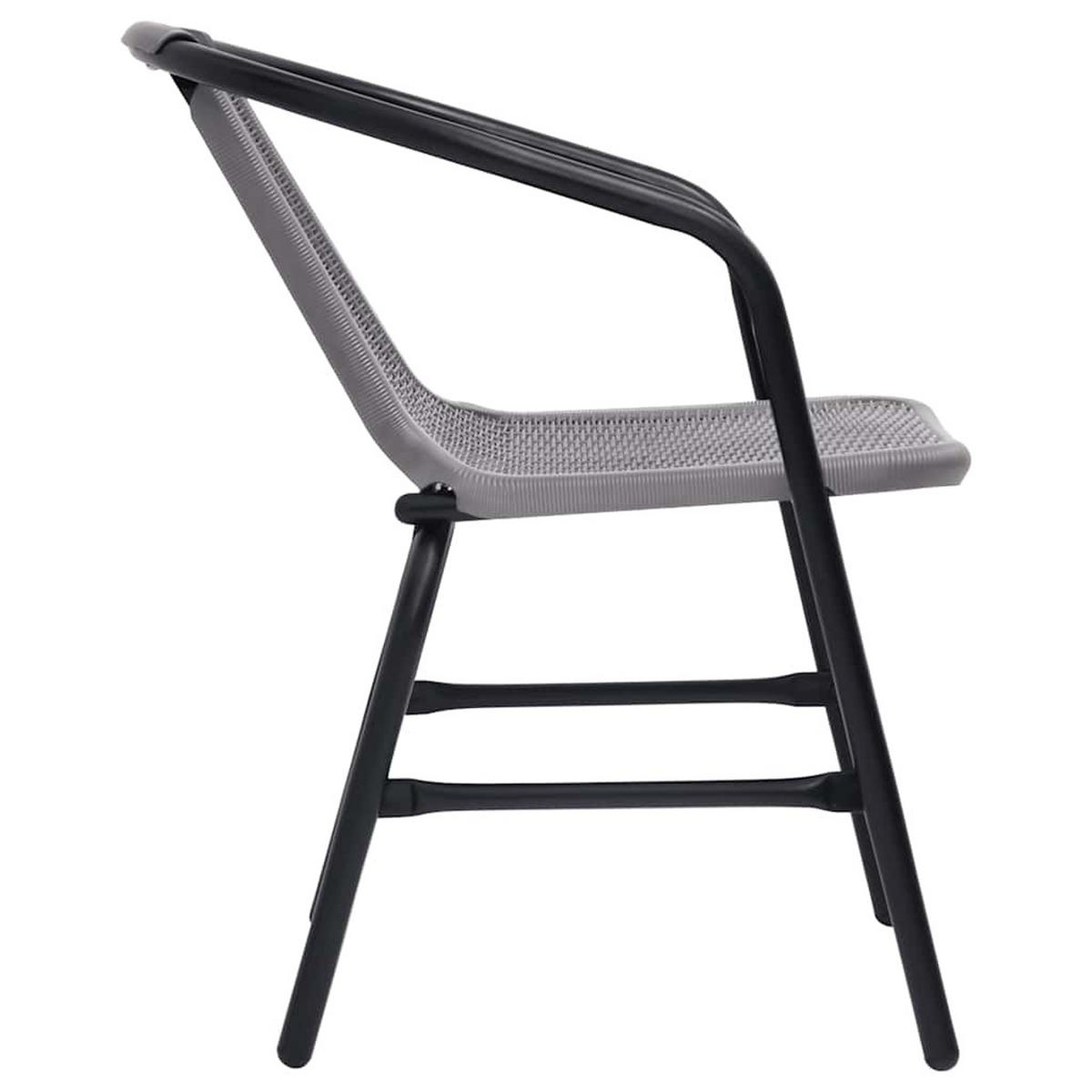 GARTENSTÜHLE 2er set Kunststoff Rattan-Optik Und Stahl 110 Kg - Schwarz, Metall (62/74/55cm) - vidaXL