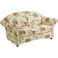 SOFA 2-Sitzer Kama Bezug Flachgewebe Buche nussbaum dunkel / multi - Blaugrau, Kunststoff (151/85/81cm) - 58aufmkessel