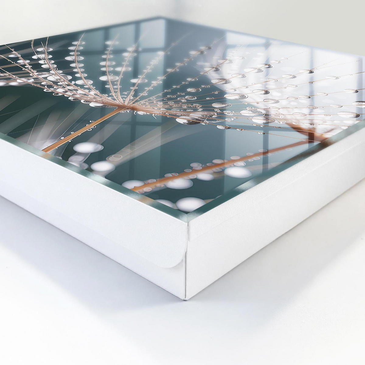 SCHLÜSSELBOX Weiß 30x30 cm – Türöffnung nach rechts - Wassertropfen - Weiß, Metall (30/30/5cm) - TULUP