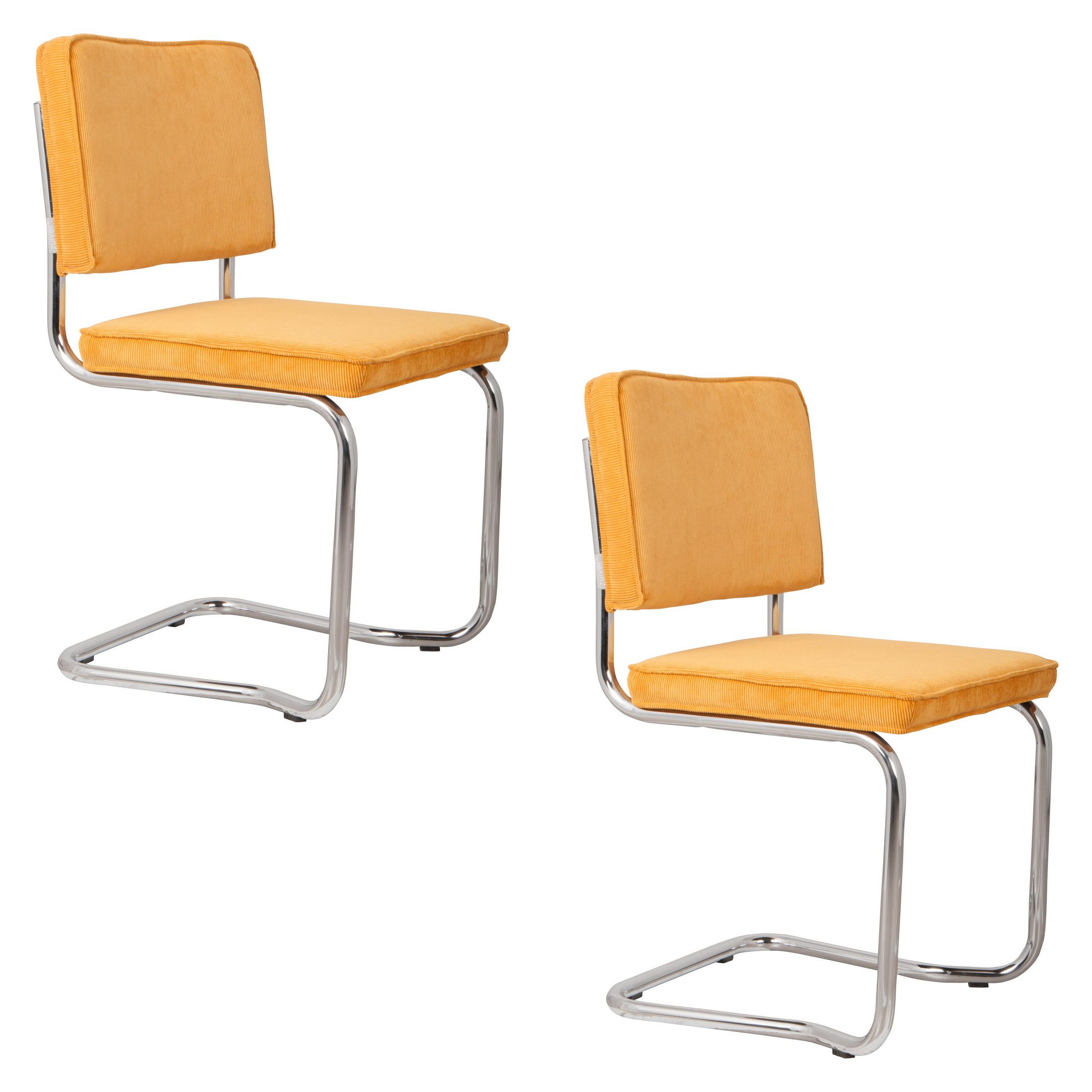 ESSZIMMERSTUHL Ridge Kink Rib Gelb - 2 er Set - Gelb, Textil (48/85/50cm) - Zuiver