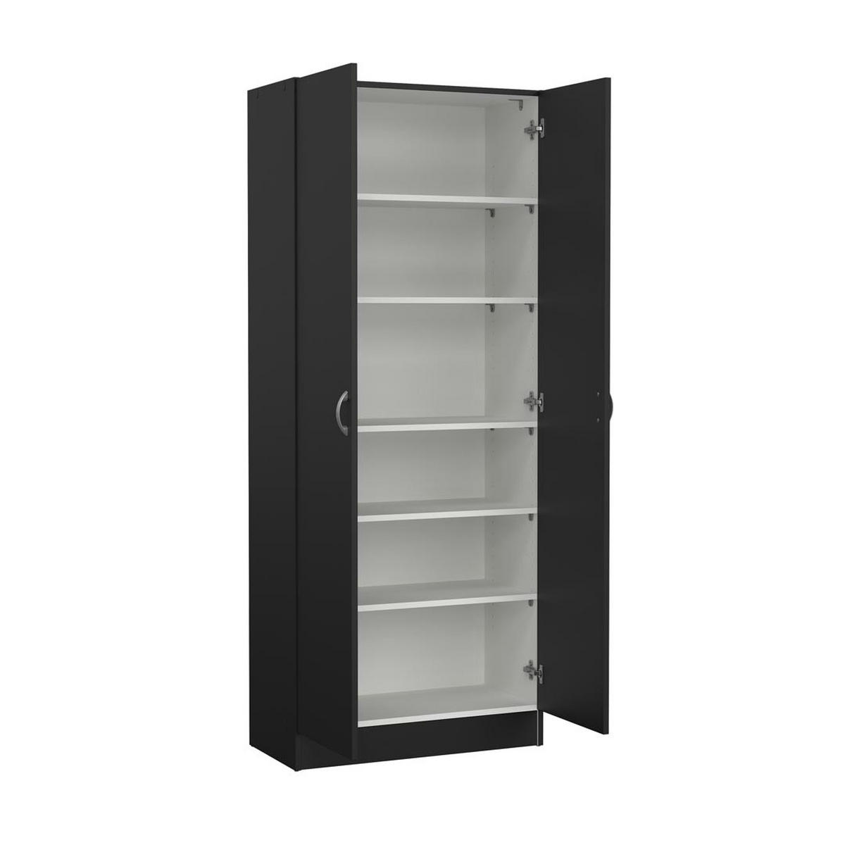 KLEIDERSCHRANK mattschwarz - Schwarz, Holzwerkstoff (70/171/35cm) - ebuy24
