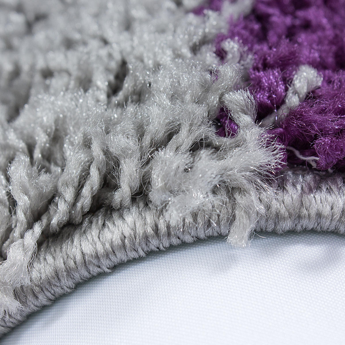 TEPPICH Hochflor Karo Polypropylen Wohnzimmer Shaggy Violett Rechteckig 120x170 - Lila, Textil (120/170cm) - KADIMA DESIGN