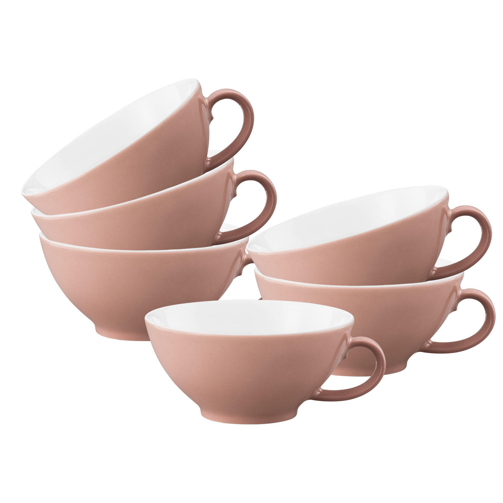TEETASSEN Life Fashion Posh Rose 140 ml 6er Set - Rosa, Keramik (0.14L) - Seltmann Weiden