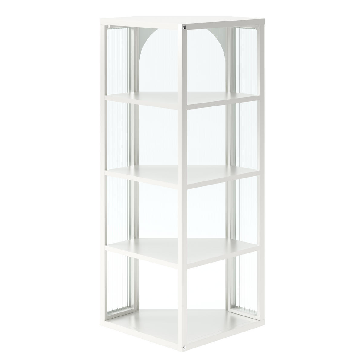 BAD-WANDSCHRANK Weiß, Glastür & 4 Ablagen, 56 x 40 x 105 cm - Weiß, Metall (56/105/40cm) - Urban Meuble