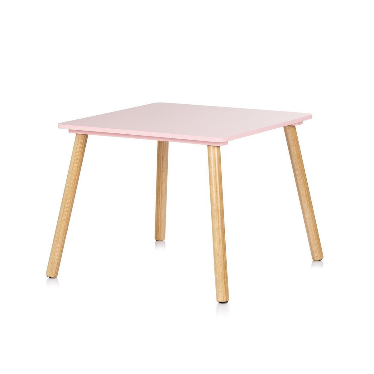 KINDERSITZGRUPPE 3-teilig pink 55 x 55 cm, Holztisch, 2 Holzstühle, Kiefernholzbeine, weiß, 3-teilig - Rosa, Holzwerkstoff (55/45/55cm) - Chipolino
