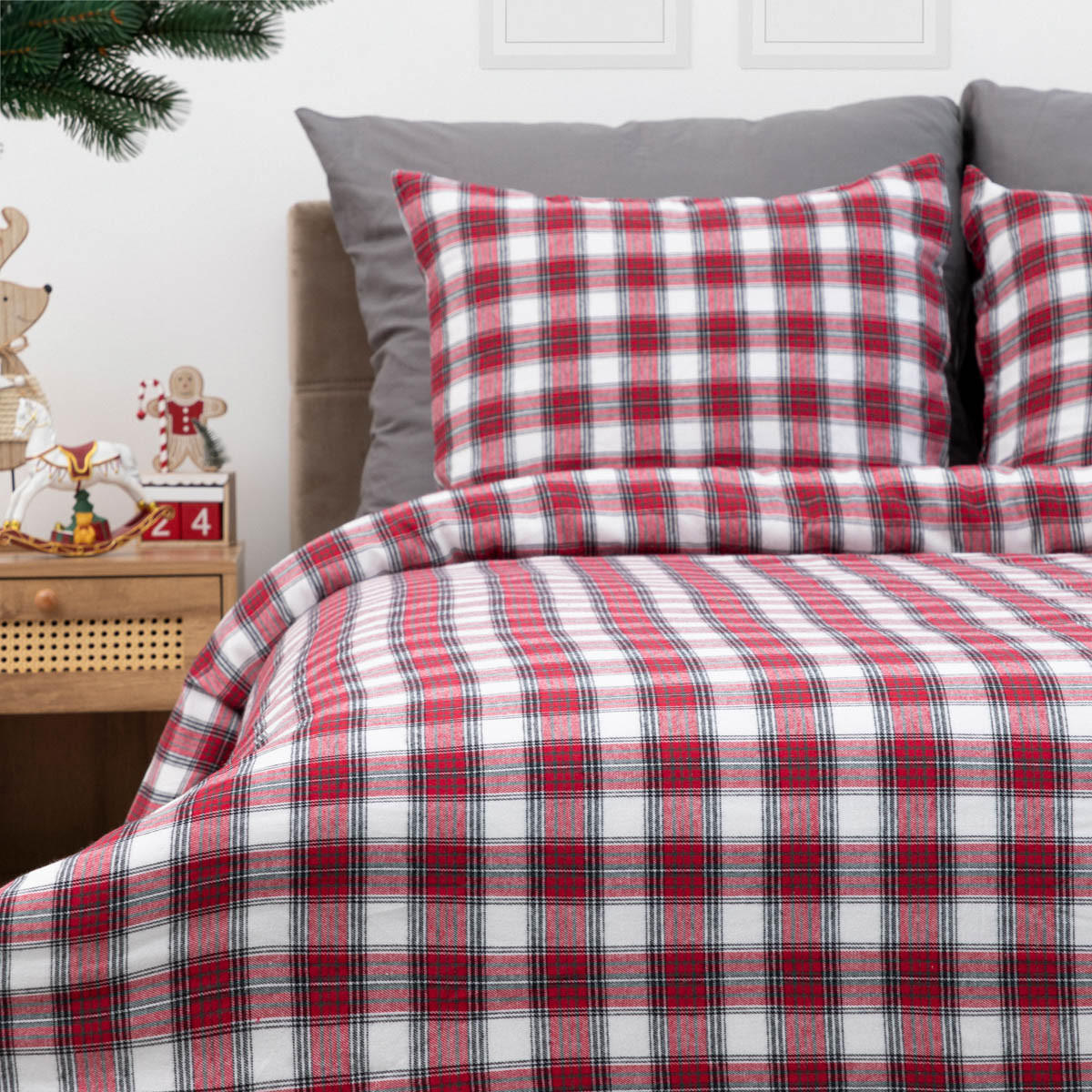 BETTWÄSCHE Nilsa rot Flanell 160/200 cm - Multicolor, Textil (160/200cm) - Homla