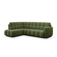 ECKSOFA MELLOW 5-Sitzer, olive - Schwarz/Grün, Holz/Textil (283/191cm) - Courtois Laville