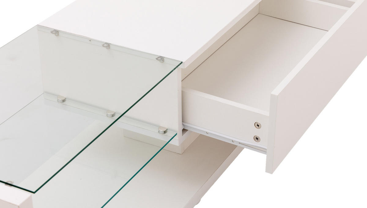 TV-SCHRANK Weiß, Glas - Weiß, Holzwerkstoff (36/38/170cm) - Raumix