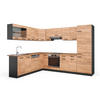 ECKKÜCHE R-Line Goldkraft Eiche/Anthrazit 227 x 287 cm, AP Eiche - Anthrazit/Eiche Wotan, Holzwerkstoff (287/81.6/60cm) - Vicco