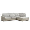 ECKSOFA Kirou Beige grau Chenille-Stoff - Rechts Seite - Greige/Schwarz, Holz/Holzwerkstoff (311/225cm) - Maison de Reve