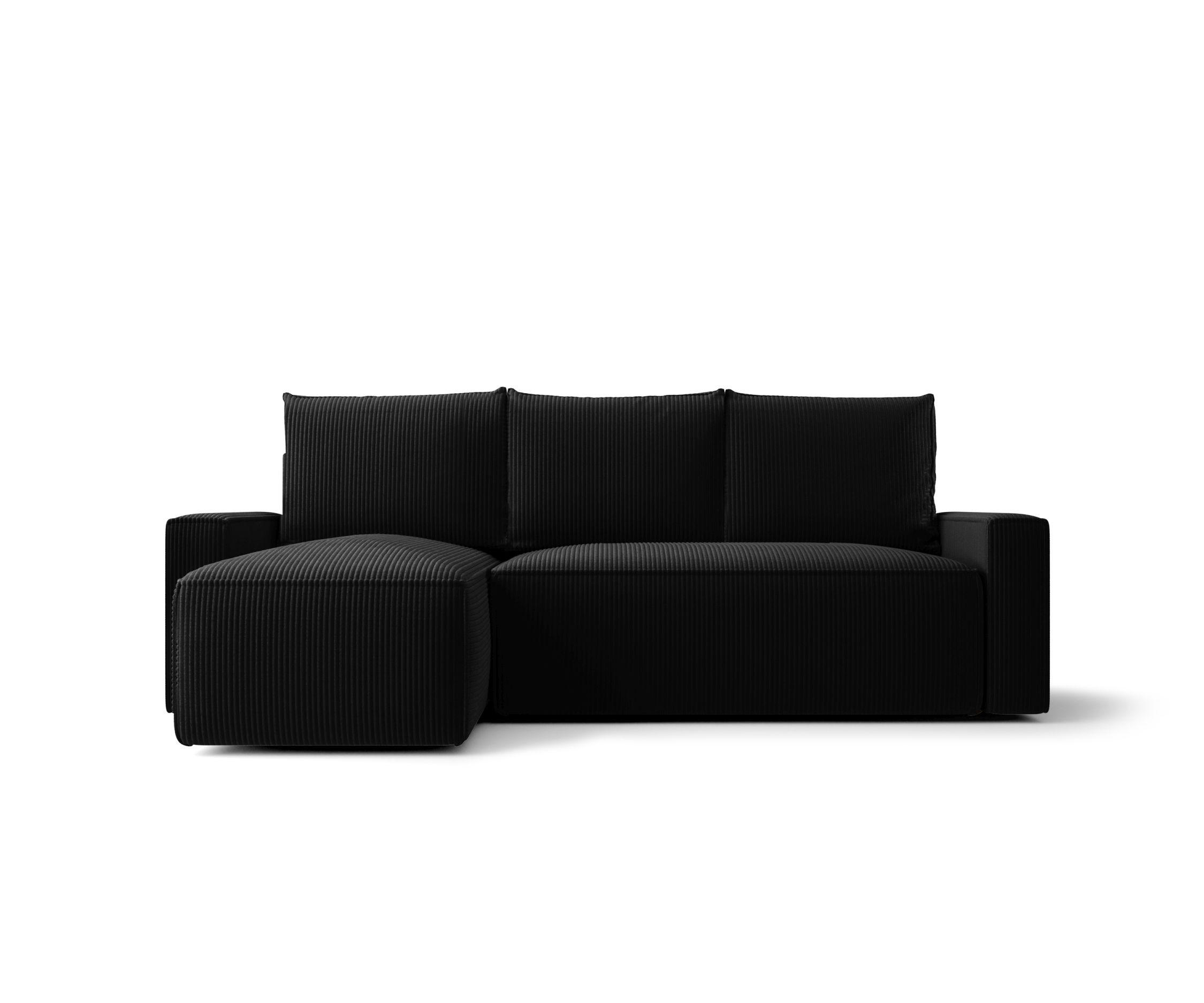 ECKSOFA mit Schlaffunktion SAVIO Poso 135 Links - Schwarz, Textil (232/140cm) - Bedante