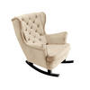 SCHAUKELSESSEL mit gepolstertem Sitz und Armlehnen, 102x81x95 cm, Beige_29803 - Schwarz/Weiß, Holz/Textil (81/102/95cm) - DomoHome
