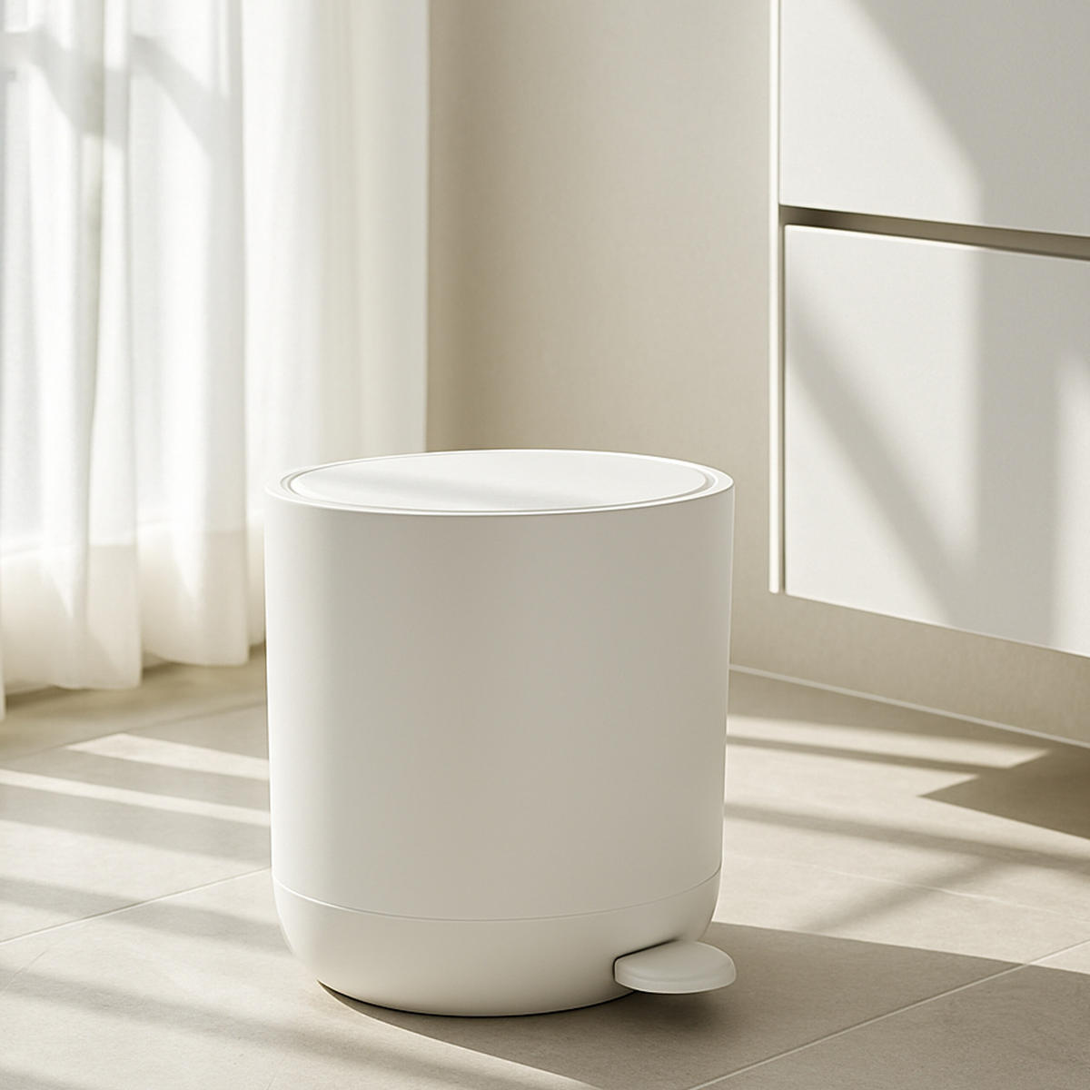 MÜLLEIMER - Weiß, Kunststoff (26/26/23cm) - Relaxdays