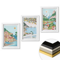 WANDBILDER 3er-Set - 20x30 cm Weißer Rahmen - Pastellfarbene Küstenansichten - Weiß, Kunststoff (20/30cm) - ArtPrintCave