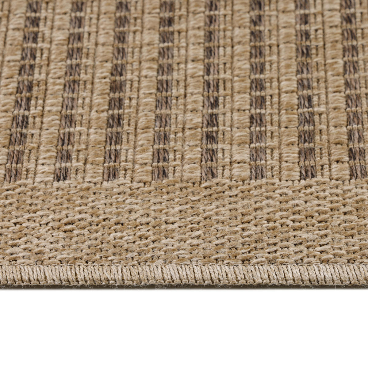 OUTDOORTEPPICH KASBERG, im Vintage-Stil, aus Polypropylen, Schwarz, 280 x 370 cm - Beige, Textil (370/280cm) - KADIMA DESIGN