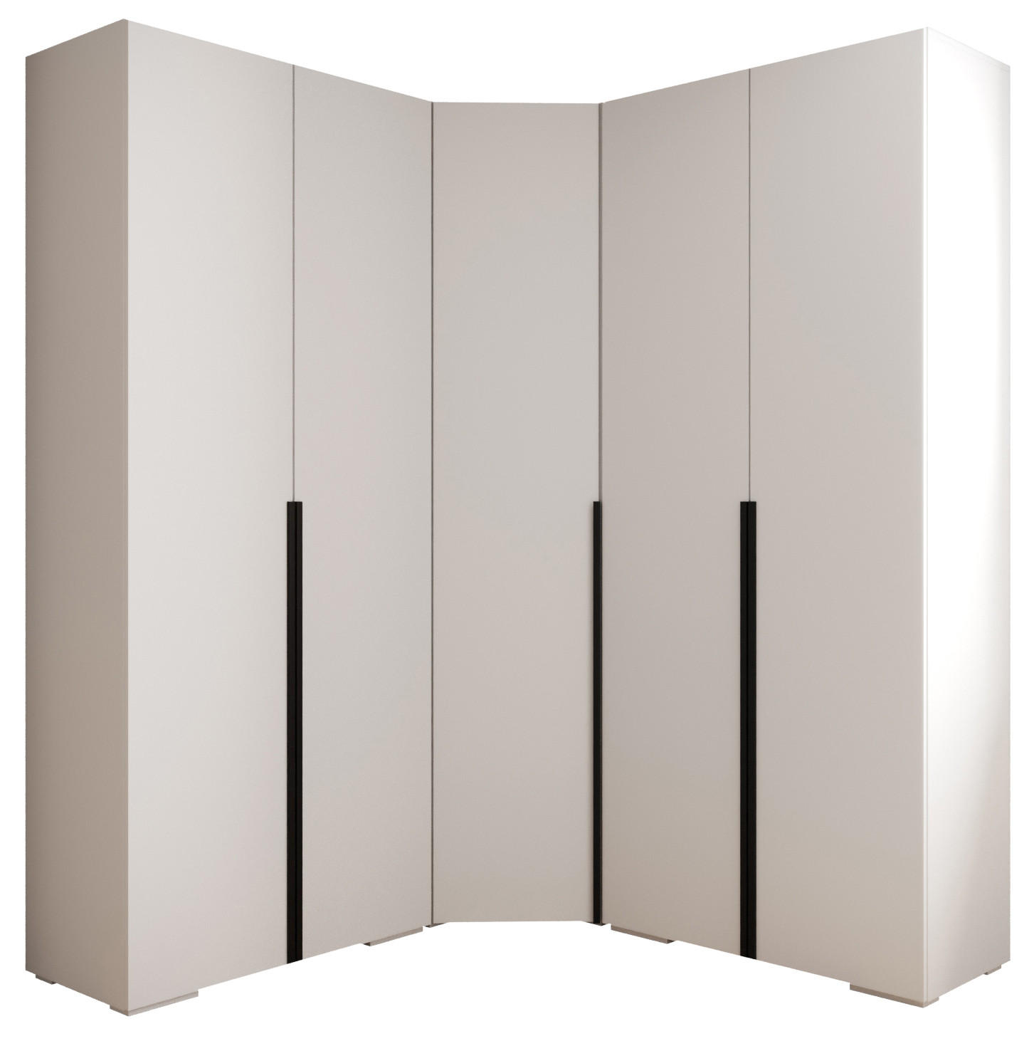 GARDEROBEN-SET 236,7/181,7/47 - Schwarz/Weiß, Holz/Kunststoff (181.7/236.7/47cm) - Abiks Möbel